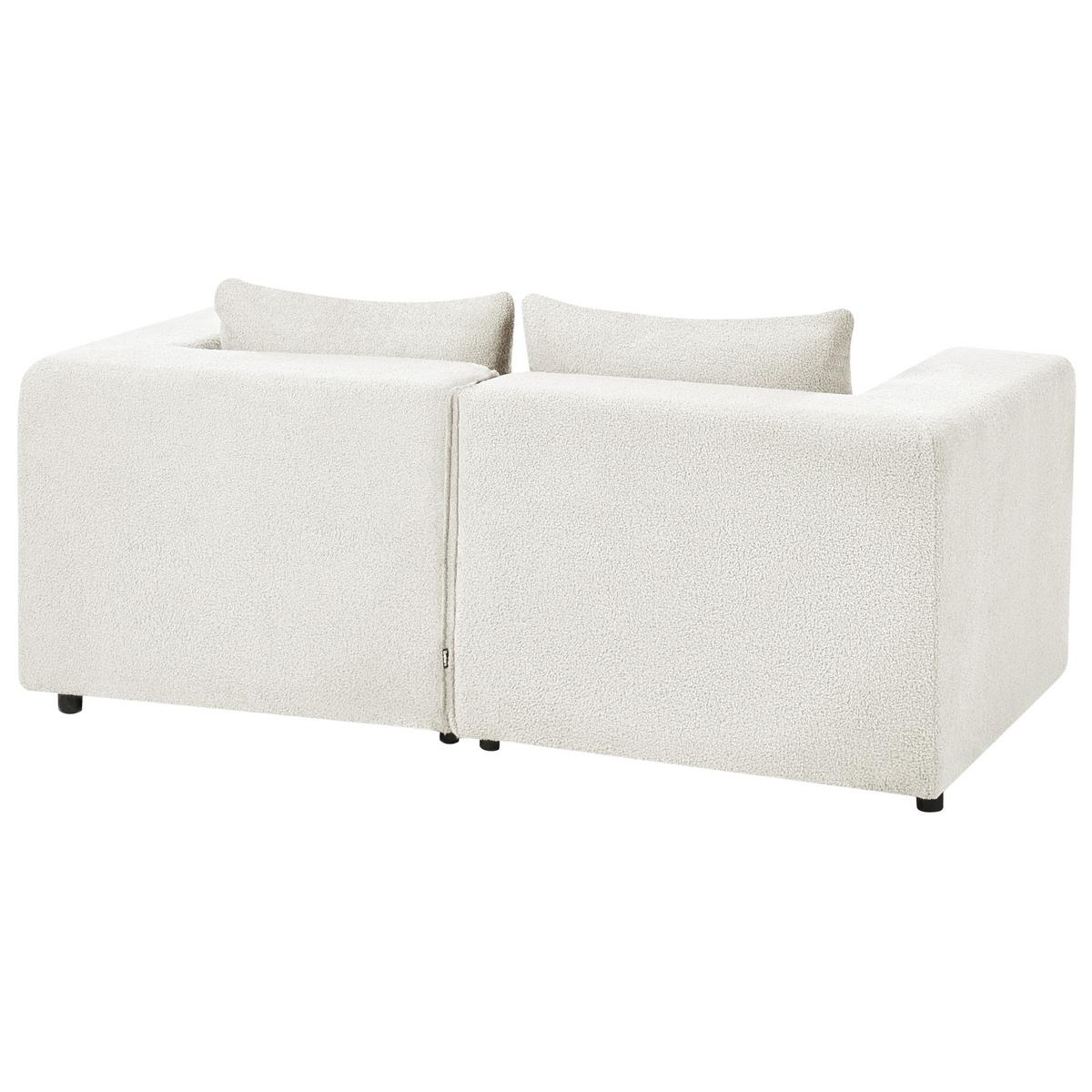 MODULSOFA 2-Sitzer Cremeweiß Bouclé Axebo - Creme/Weiß, Textil (188/93/94cm) - Beliani
