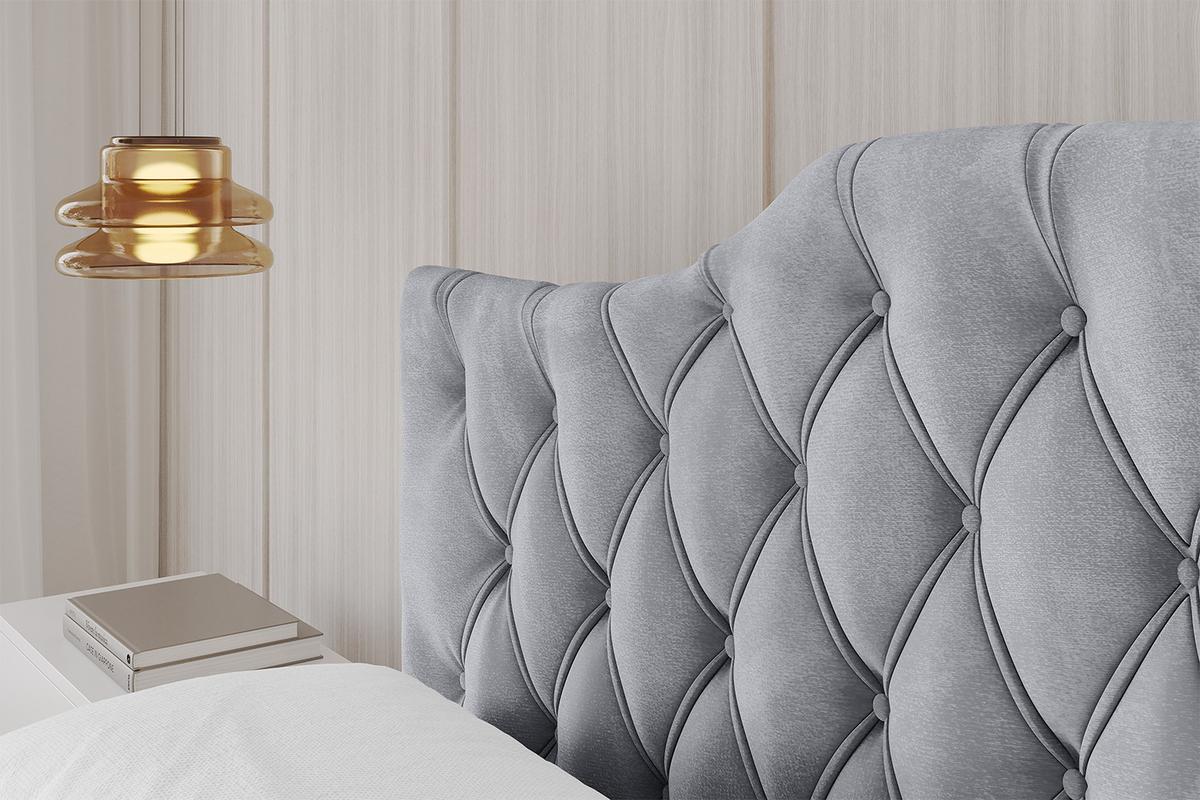 POLSTERBETT mit Bettkasten und Lattenrost, Bett mit Matratze H3/H4 - FALIO-V1 120x200 Hellgrau - Hellgrau, Holzwerkstoff/Textil (120/200cm) - ALTDECOR