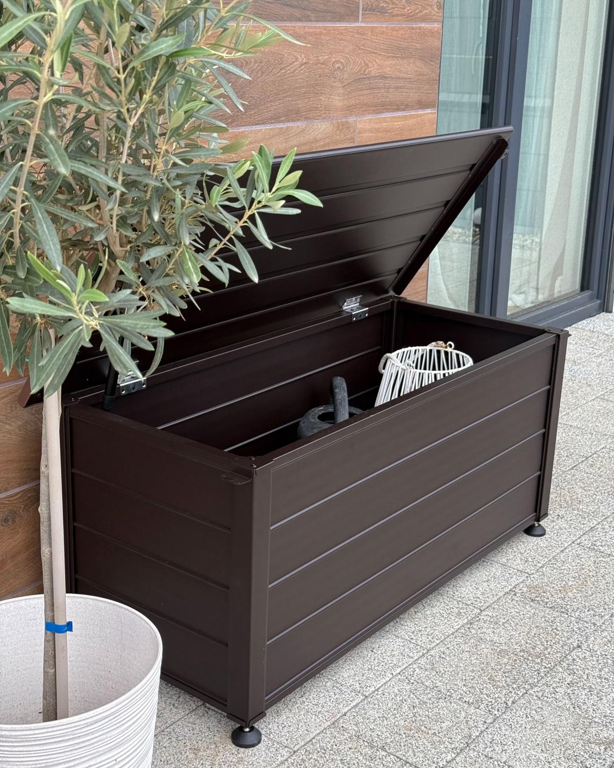 AUFBEWAHRUNGSBOX Braun Campalto - Braun, Metall (113/52/50cm) - Beliani