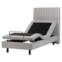 BETT 90/200 cm Hellgrau Duke II - Hellgrau, Textil (90/200cm) - Beliani