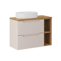 WASCHTISCH 80.4cm Riva Kaschmir und Holz - Beige, Holzwerkstoff (80.4/59/40cm) - Petits-meubles