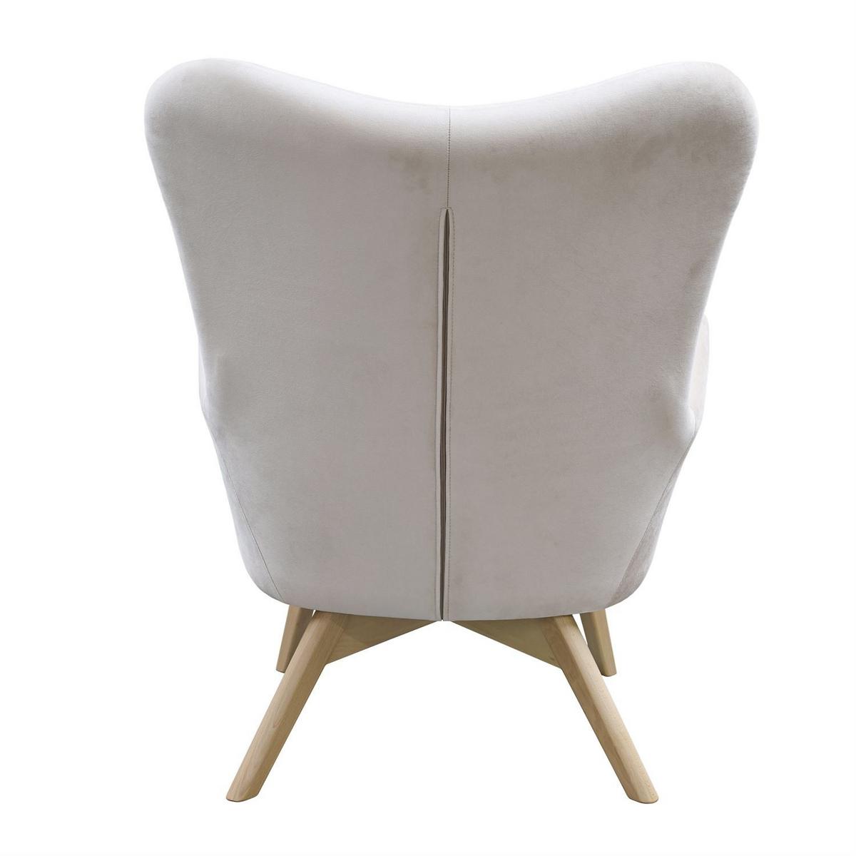 SESSEL SAND mit Buchenbeinen - Ecru/Buchefarben, Textil (80/105/86cm) - Lookway