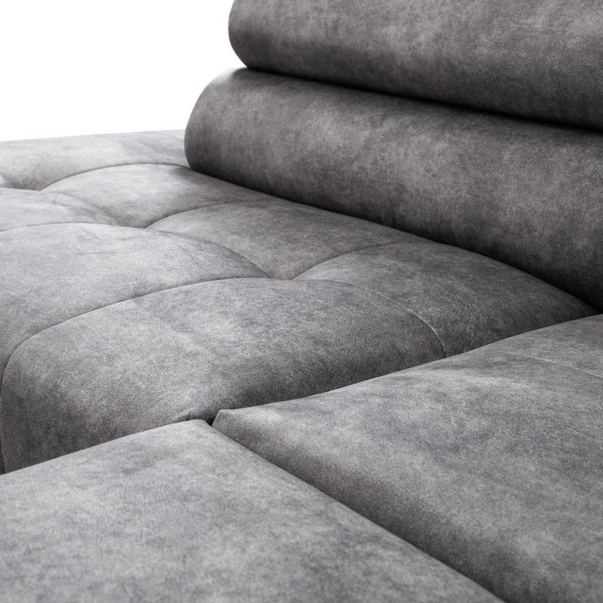 WOHNLANDSCHAFT Sorento U mit Schlaffunktion grau - Schwarz/Grau, Textil/Metall (345/87/205cm) - Beautysofa