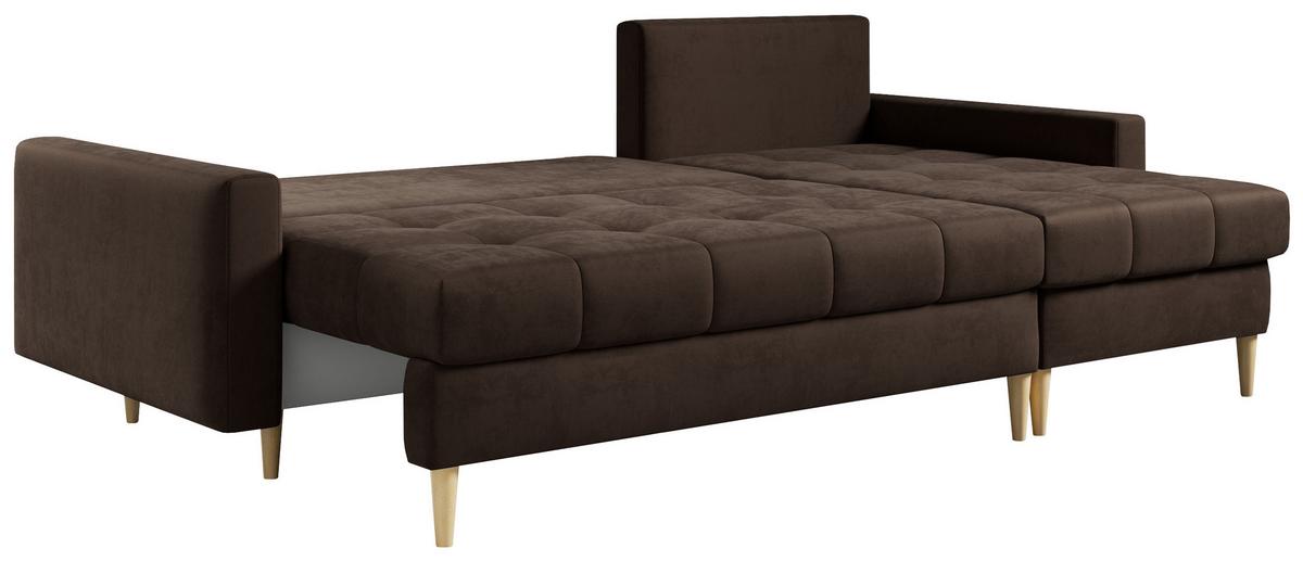 ECKSOFA Astra Braun Velvet - Braun, Holz/Textil (220/140cm) - MKS