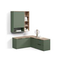 WOHNWAND Piave Grün 5 Teile - Grün, Holzwerkstoff (80/50/40cm) - Livinity®