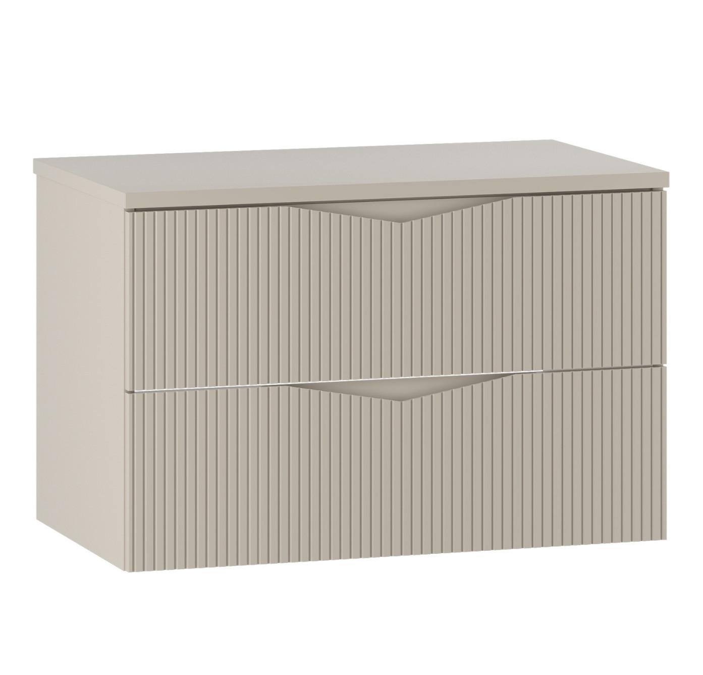 WASCHBECKENUNTERSCHRANK Calen 2 Schubladen Cashmere - 80 x 46 x 52 cm - Kaschmir, Holz (80/52/46cm) - Badplaats