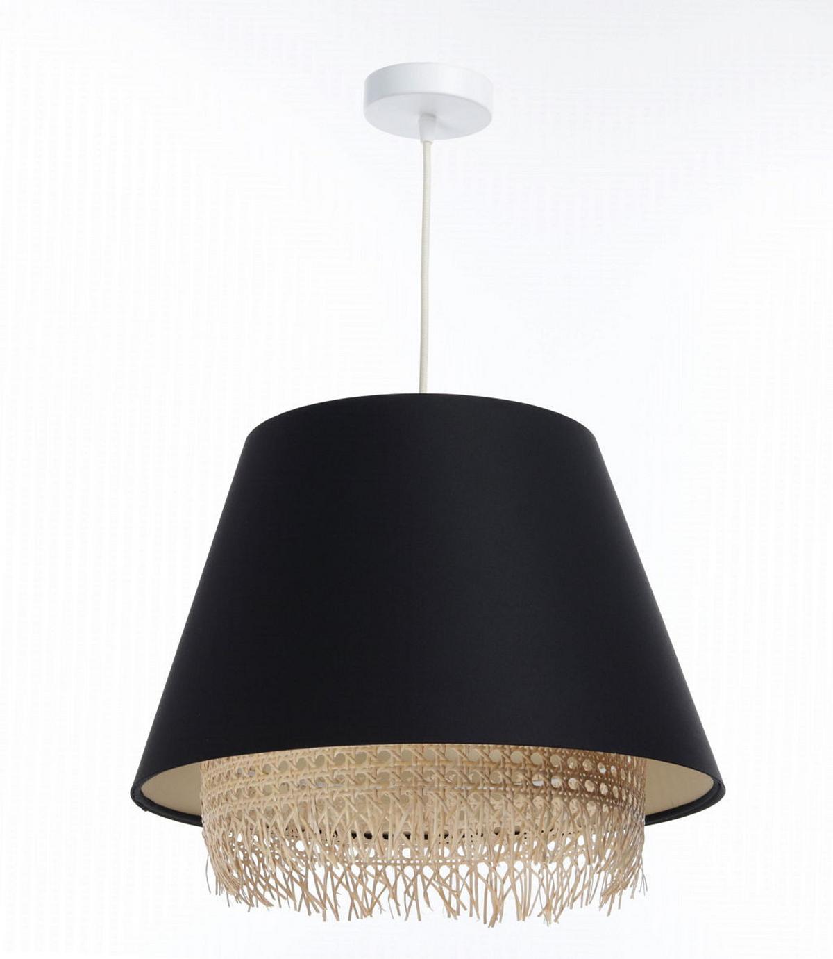 HÄNGELEUCHTE Schwarz 40/32 cm - Schwarz, Naturmaterialien (40/1.3/32cm) - ONZENO
