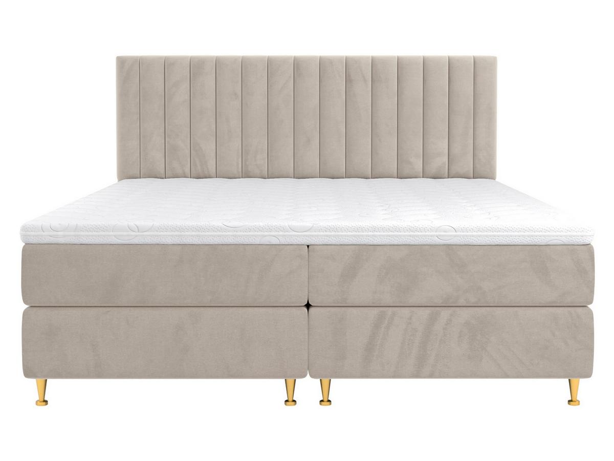 BOXBETT Elegance - H3 - Beige/Goldfarben, Holz/Textil (160/200cm) - MIRJAN24