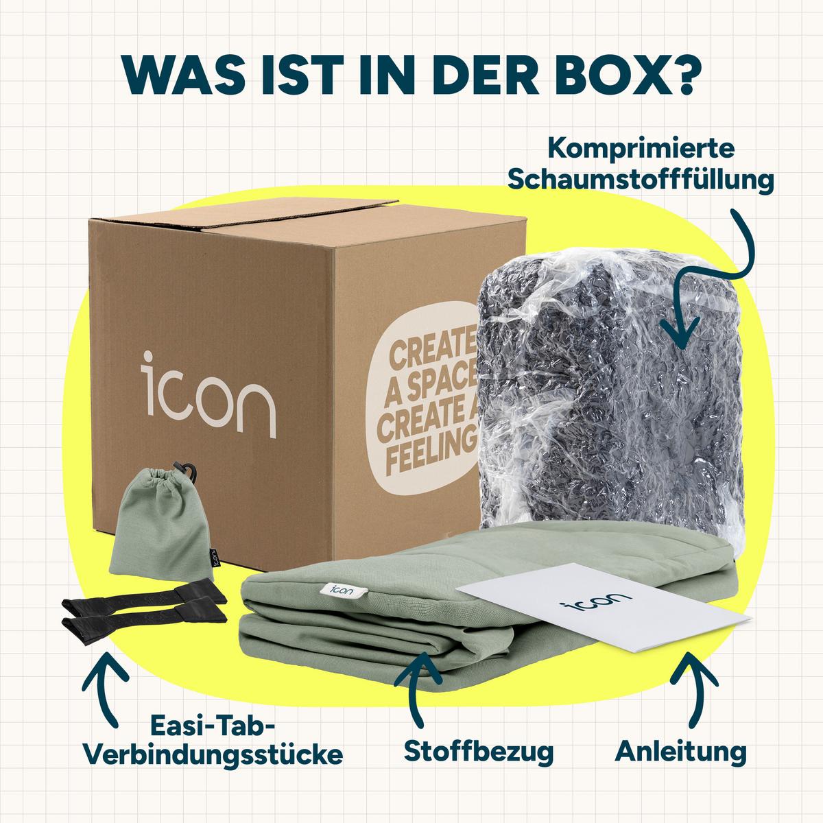 SITZSACK-SOFA Outdoor 2-tlg.: Sessel, Fußstütze - Grün, Textil (190/68/100cm) - icon
