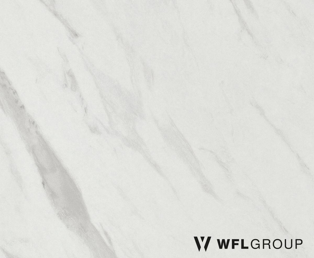 ESSTISCH Naro rund ausziehbar mit Schwarzem Lamellen-Metallgestell, Marmor Weiß 100-180/100/76 cm - Ecru/Schwarz, Holzwerkstoff/Metall (100/176/76cm) - WFL GROUP