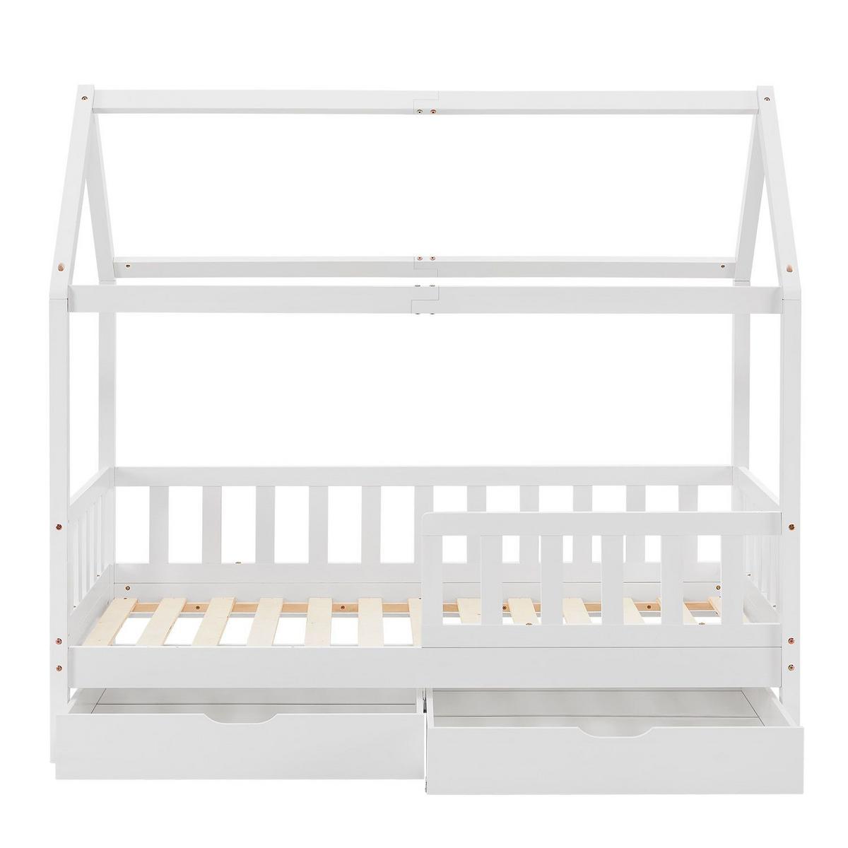 KINDERBETT Marli weiß 90x200 cm mit Bettkasten - Weiß, Holz (90/200cm) - Juskys