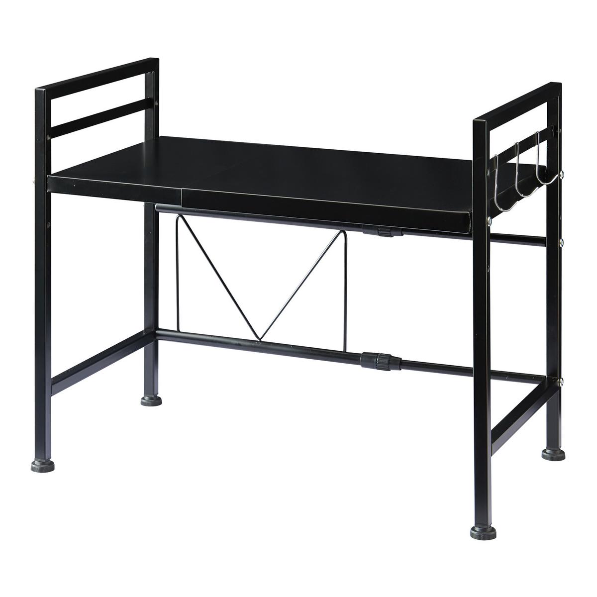 MIKROWELLENREGAL Sorsele - Schwarz, Metall (63/47.5/32cm) - [en.casa]
