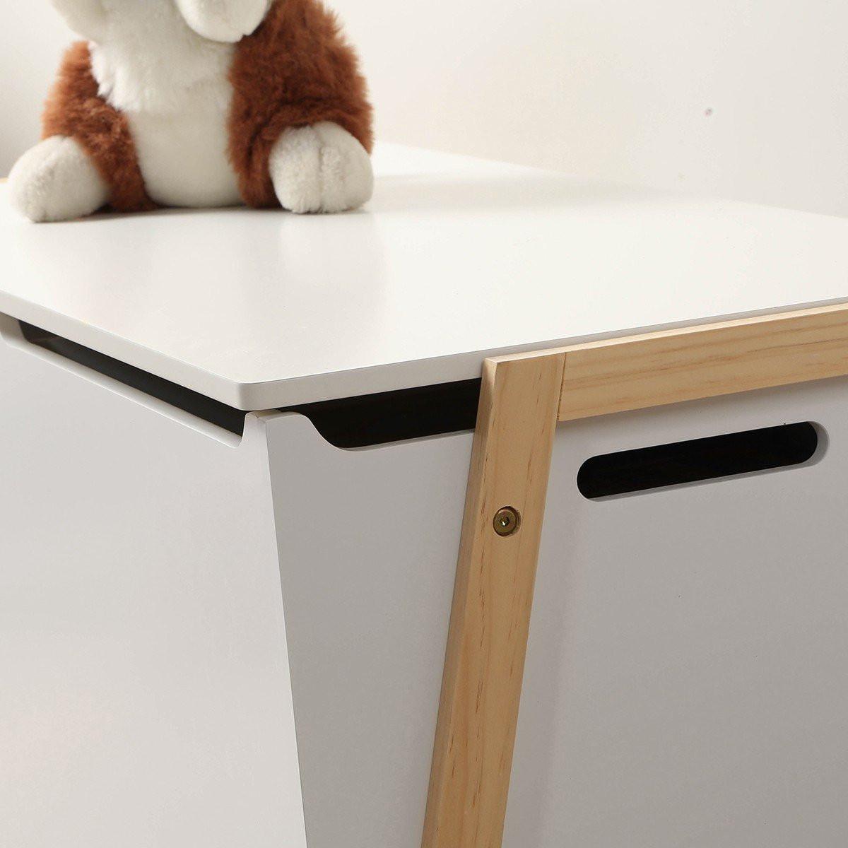 AUFBEWAHRUNGSTRUHE mit 2 Fächern für Kinder 99/40/43 cm - Weiß, Holzwerkstoff (40/43/99cm) - Calicosy