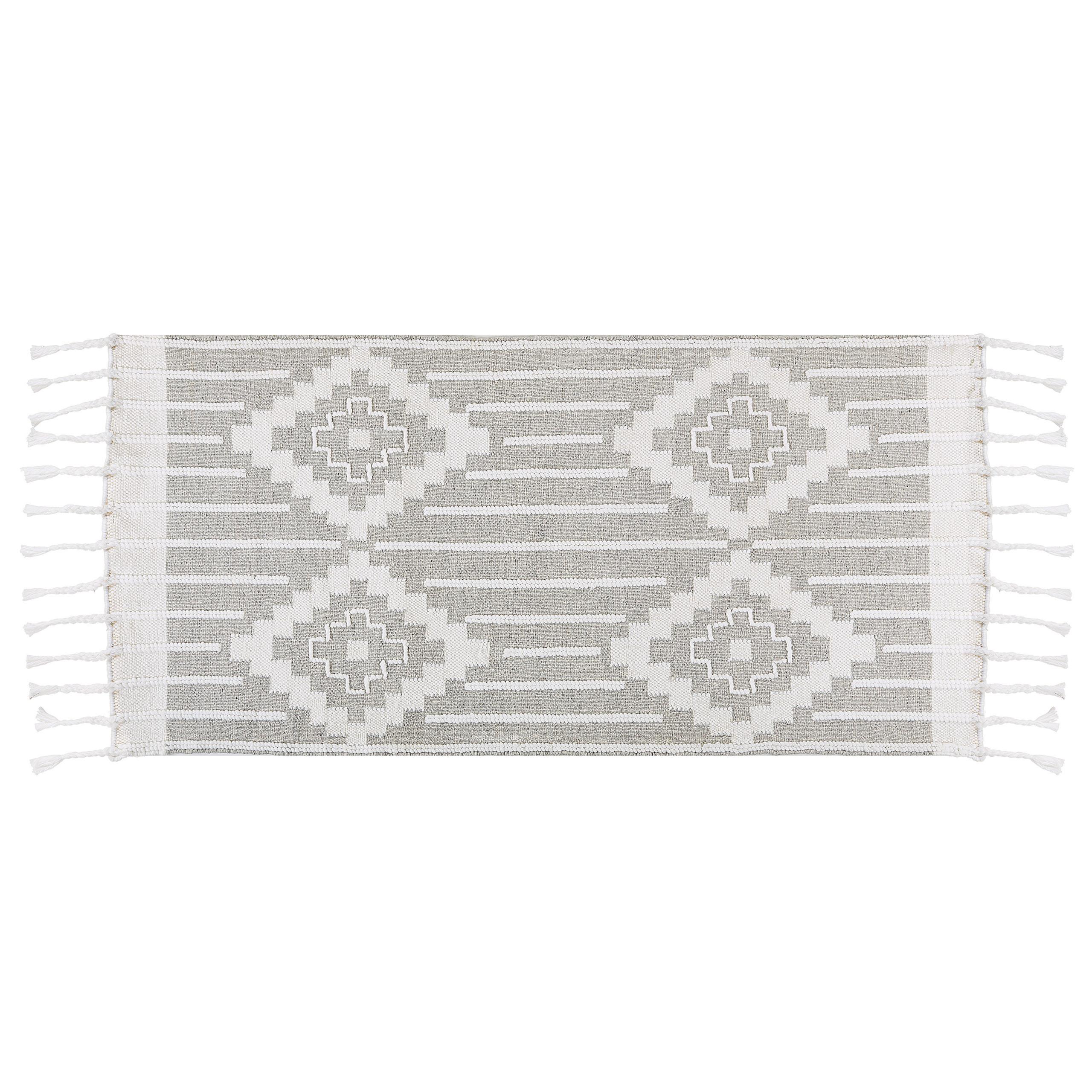 VINTAGE-OUTDOOR TEPPICH Tabiat 150/80 cm - Weiß, Kunststoff (80/150cm) - Beliani