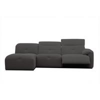 ECKSOFA TRENTO 4-Sitzer mit 1 Relaxfunktion, dunkelgrau - Dunkelgrau/Schwarz, Holzwerkstoff/Kunststoff (165/262cm) - Wozimo