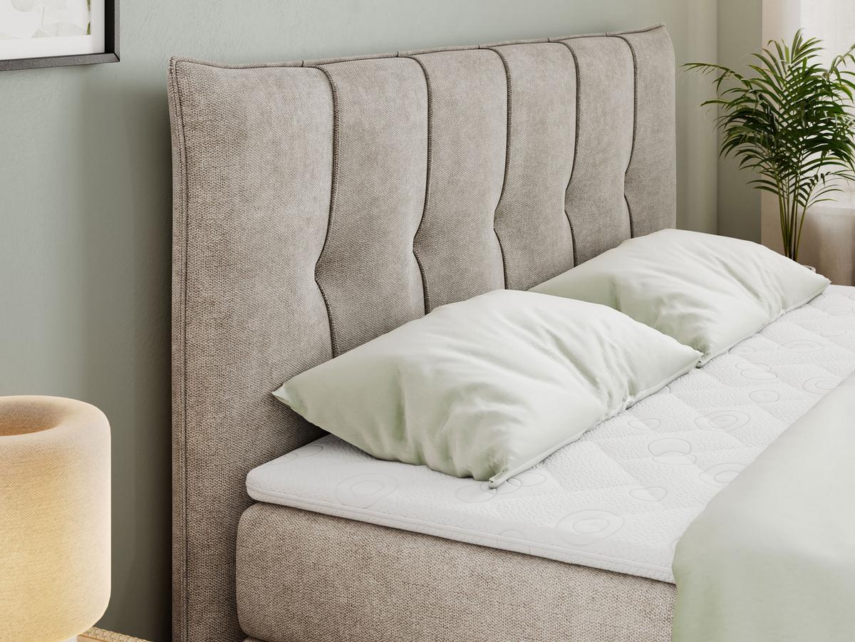 BOXSPRINGBETT PREMIUM 11 KING 160/200 Beige Struktur - H3 - Beige, Holz/Textil (160/200cm) - MKS