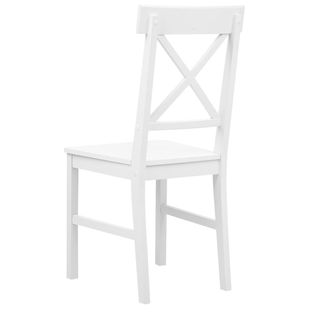 ESSZIMMER-SETBARLEE Pappelholz Weiß 4-Sitzer - Weiß, Holz - Beliani