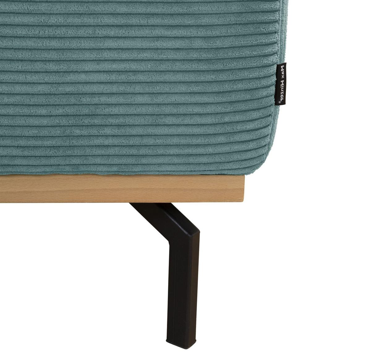 ECKSOFA mit Longchair links Katrien Cordstoff eisblau - Pastellblau, Kunststoff (135/280cm) - 58aufmkessel