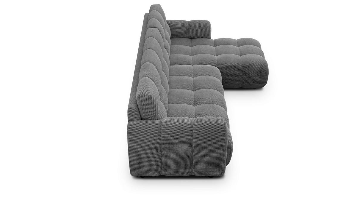 ECKSOFA MELLOW 4-Sitzer, grau - Schwarz/Grau, Holz/Textil (262/156cm) - Wozimo
