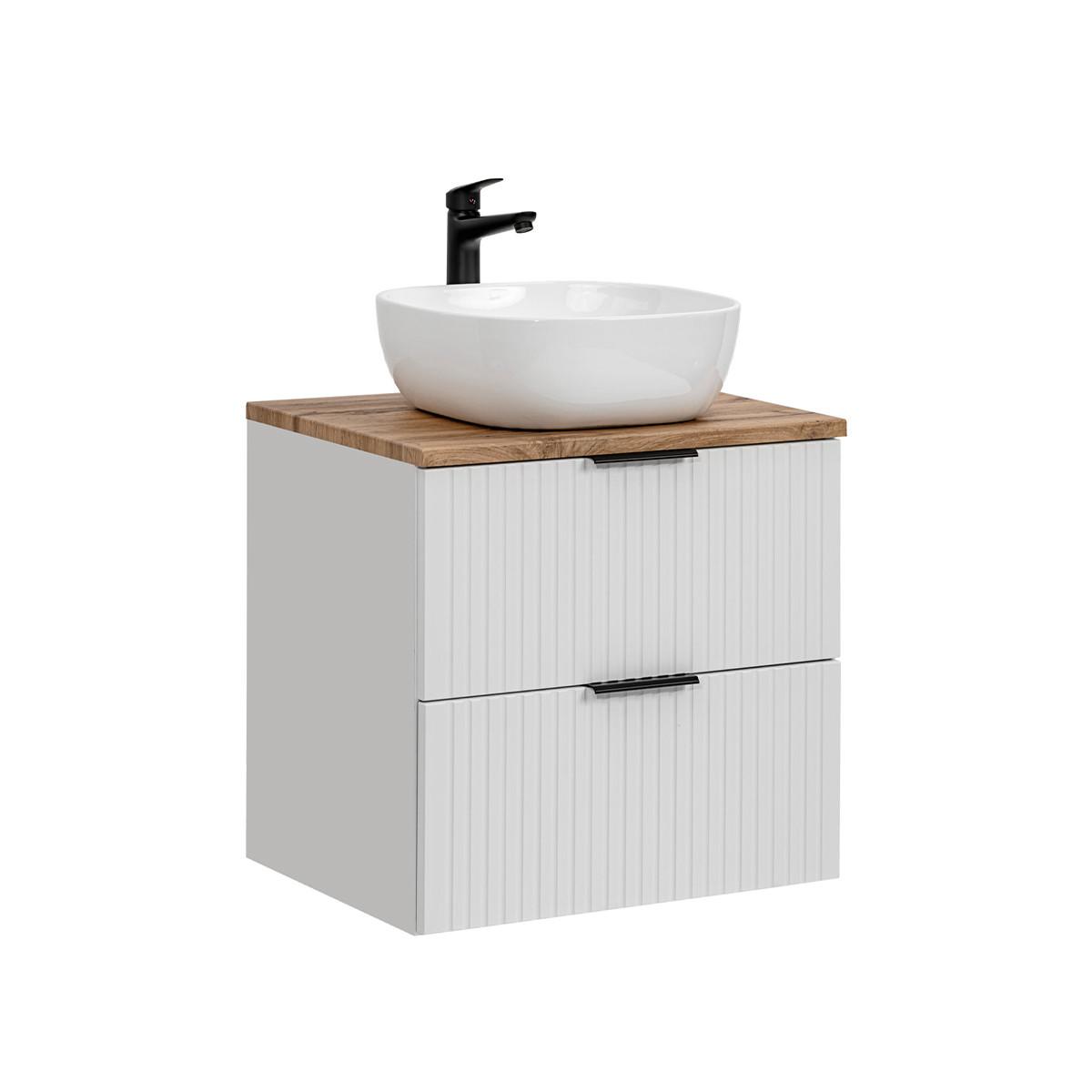 WASCHTISCH 60.6cm Adriel Weiß - Weiß, Holzwerkstoff (60.6/59/46cm) - Petits-meubles