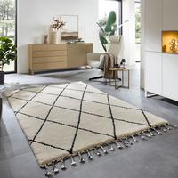 BERBERTEPPICH Marmoucha 140x200 cm - Schwarz, Textil (140/200cm) - THEKO