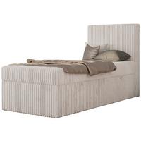 JUGENDBETT TILIO 90/200 - Beige - H4 - Rechts Seite - Beige, Textil (200/90cm) - MKS