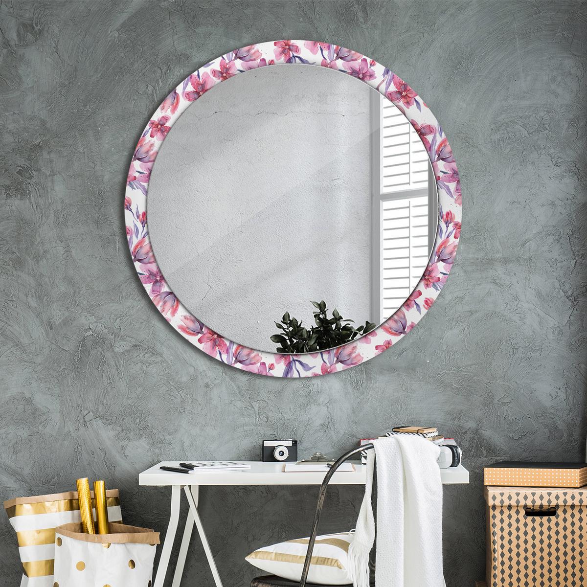 SPIEGEL Rund Ø 100 cm mit Aufdruck - Pink, Glas (100/100/0.4cm) - Wallfluent