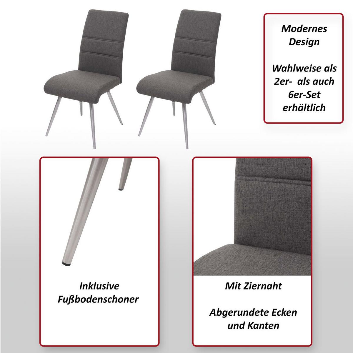 ESSZIMMERSTUHL Grau, Braun 2er-Set - Braun/Grau, Textil (68/97/64cm) - MCW