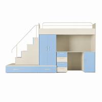KINDERZIMMER Set RAJ 5, Hochglanz mit Hochbett, Schrank und Schreibtisch - Kaschmir/Blau, Holzwerkstoff (320/180/86cm) - Lookway