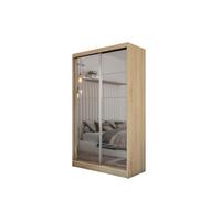 SCHWEBETÜRENSCHRANK FIORELLA 120/216/61 cm 2-türig mit Spiegel Sonoma Eiche - Sonoma Eiche, Holzwerkstoff (120/216/61cm) - MASSENO