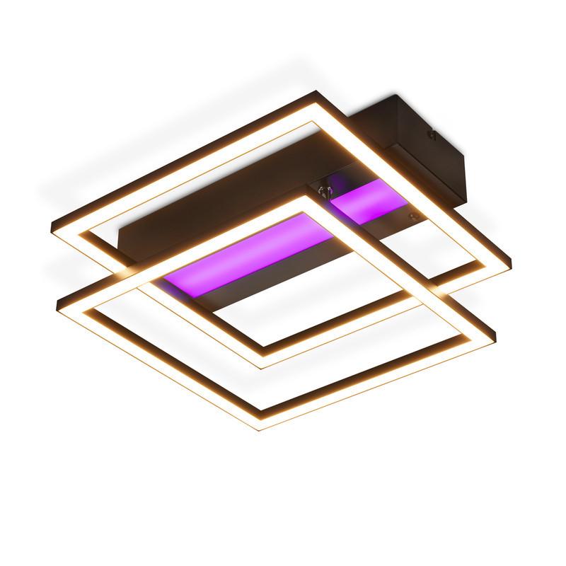 LED-DECKENLEUCHTE Lowman 37/36/7.5cm - Schwarz, Metall (36/37/7.5cm) - Nettlife