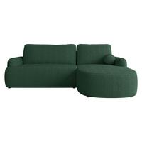 ECKSOFA Loridu Cord, Seite: Rechts - Dunkelgrün/Schwarz, Holz/Kunststoff (174/250cm) - MIRJAN24