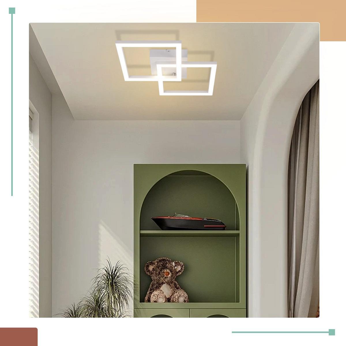 LED-DECKENLEUCHTE Maione 6/29.5/47cm - Weiß, Metall (29.5/6/47cm) - Nettlife