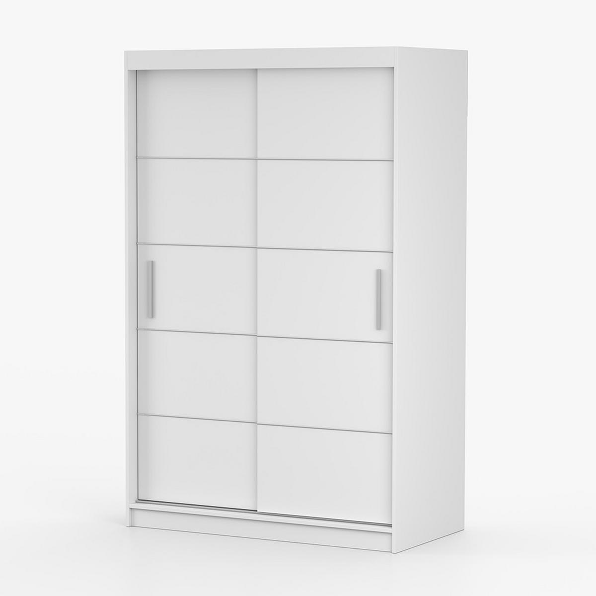 SCHWEBETÜRENSCHRANK Neomi 06 ohne Spiegel Weiß/Weiß 120 cm - Weiß, Holz (120/200/61cm) - imoebel24