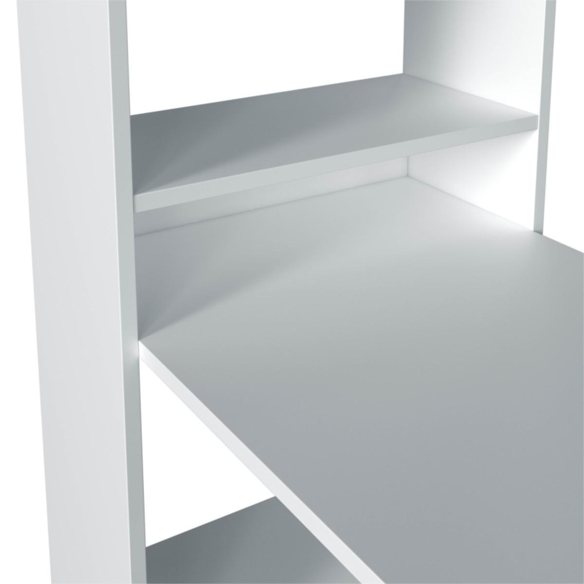 SCHREIBTISCH mit Regal - L120 cm - Weiß, Holzwerkstoff (6.7/53/144cm) - Calicosy