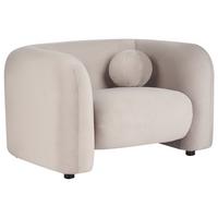 SESSEL Samtstoff Taupe Leiren - Taupe, Textil (111/73/83cm) - Beliani