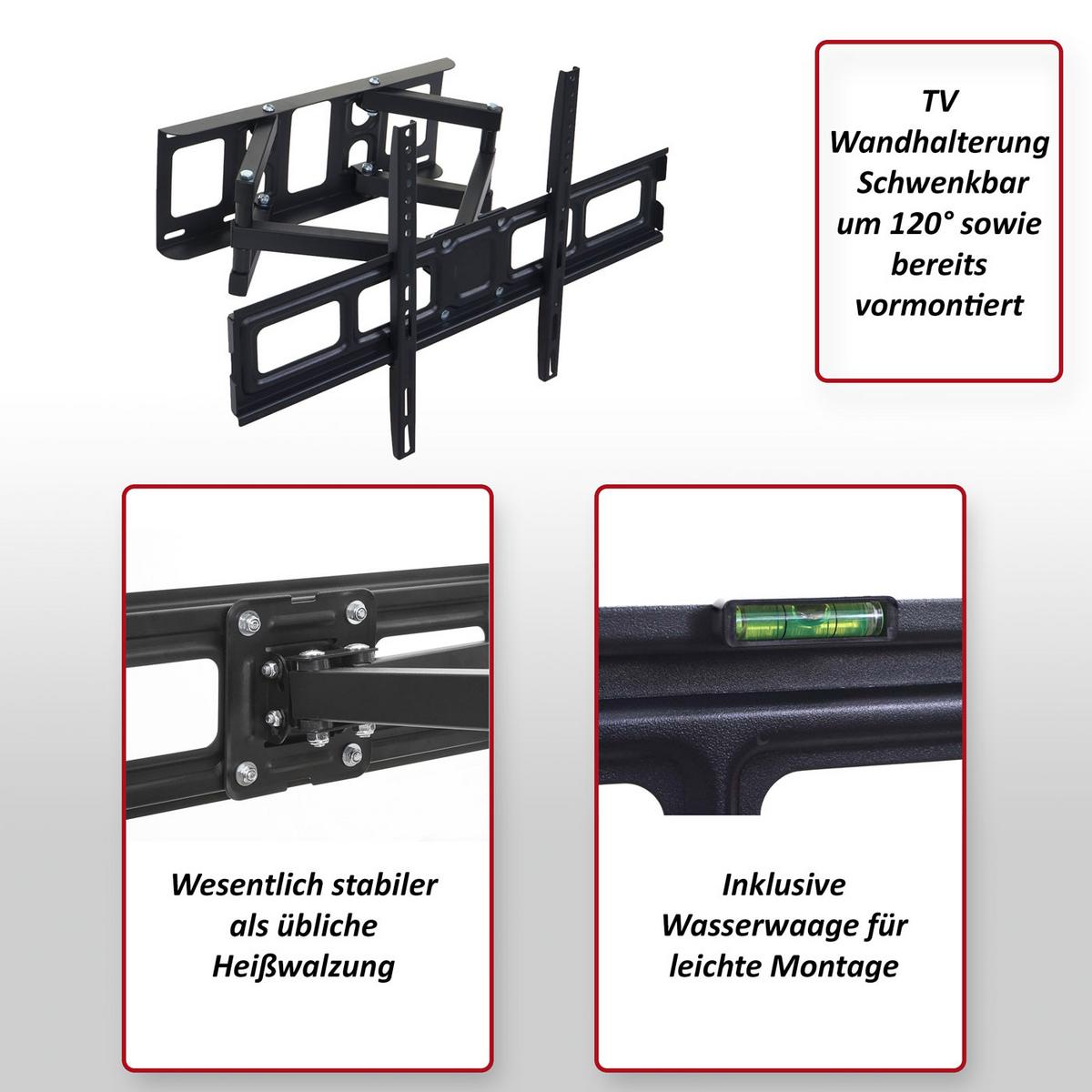 TV-WANDHALTERUNG Schwarz - Schwarz, Metall (64/42/8cm) - MCW