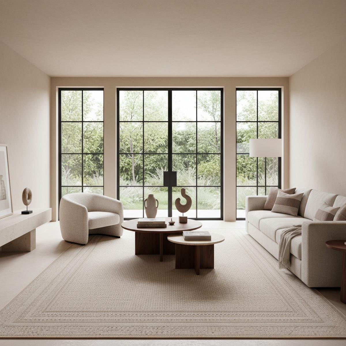 TEPPICH Outdoor VENTOUX in Beige, mit Bordüre, 120 x 170 cm - Beige, Textil (170/120cm) - KADIMA DESIGN