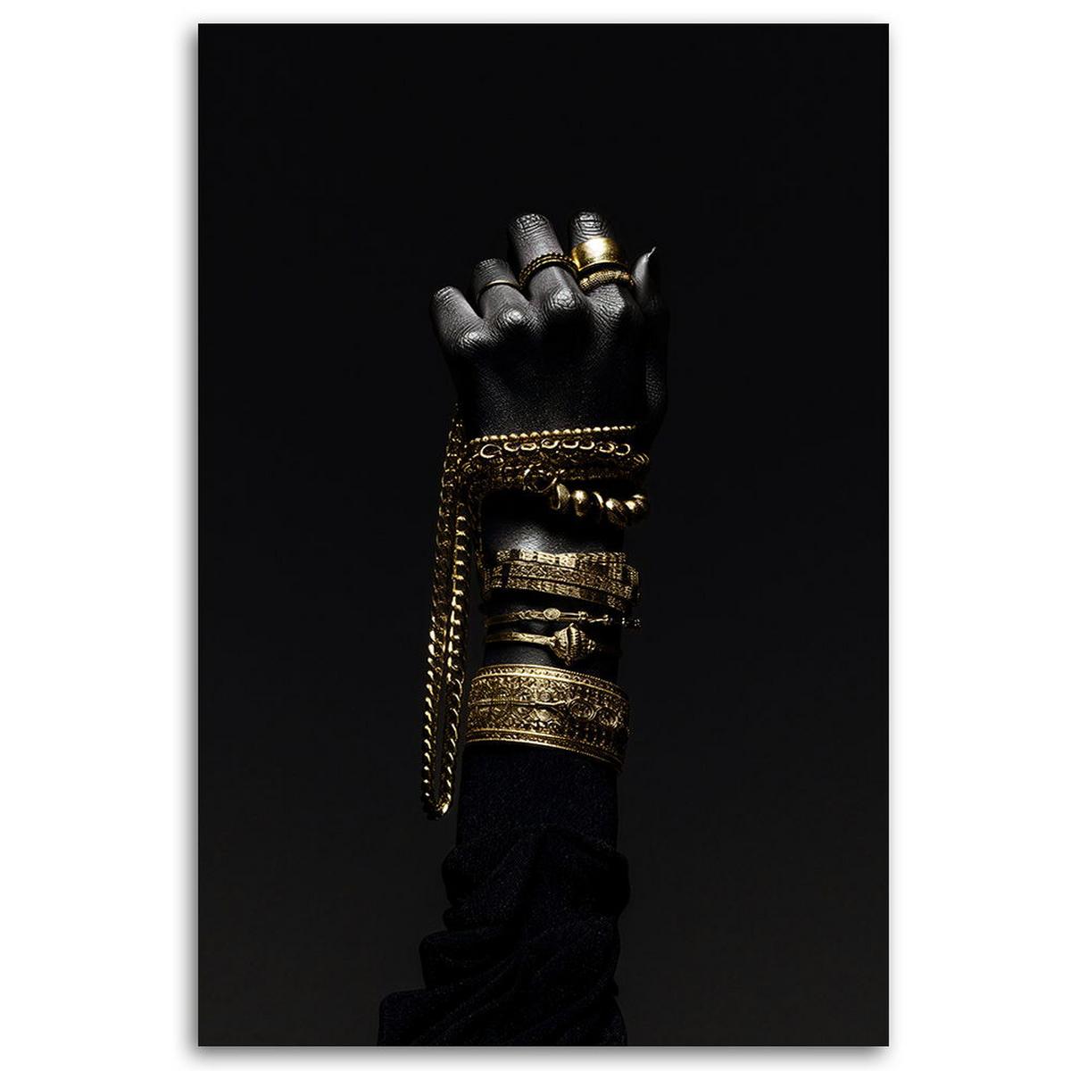 KUNSTDRUCK Schwarz 70/100 cm - Schwarz, Textil (70/100cm) - KUNSTLOFT