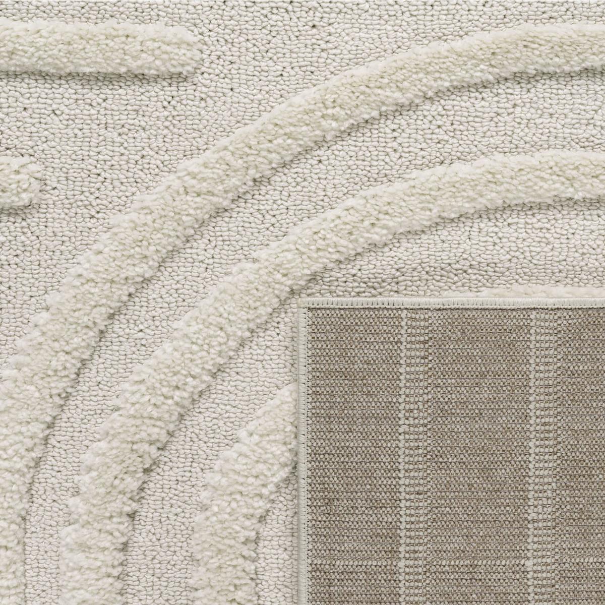 HOCHFLORTEPPICH, mit 3D-Struktur, aus Polypropylen, Florhöhe 30 mm, Creme, 120 x 160 cm - Beige, Textil (160/120cm) - KADIMA DESIGN