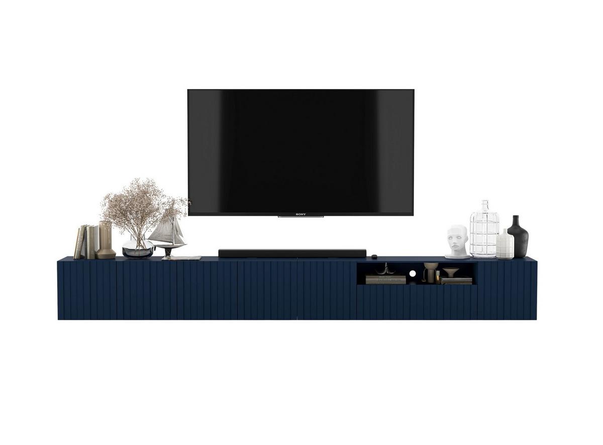 TV-LOWBOARD 2-er Set Elpis2 Marineblau Matt Glamour 150 cm - Blau, Holzwerkstoff (300/37.5/36.5cm) - Meble Lindner