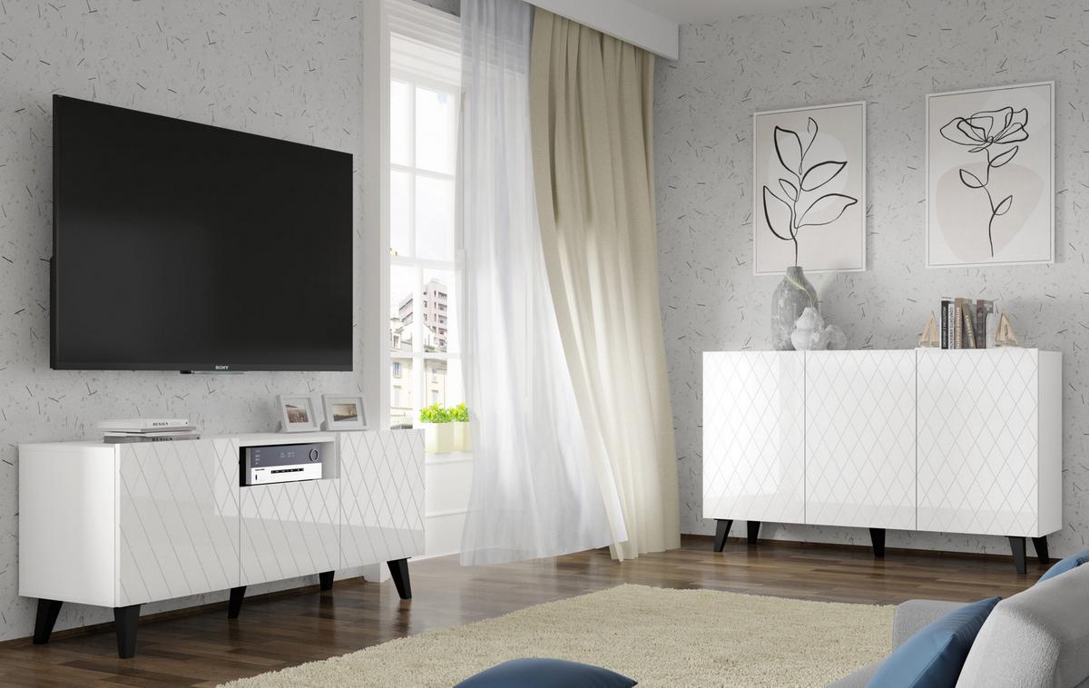 KOMMODE Weiß 145/90/42 - Weiß, Holzwerkstoff (145/90/42cm) - RAUMHIRSCH FURNITURE