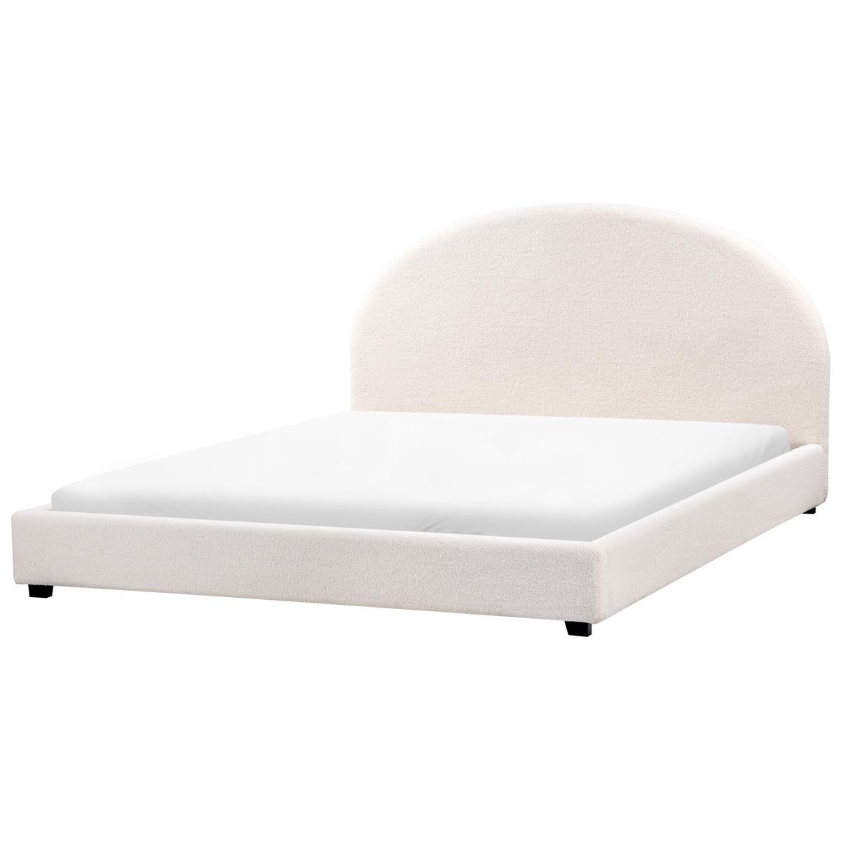 BETT mit Lattenrost 180/200 cm Cremeweiß Vaucluse - Weiß, Textil (180/200cm) - Beliani