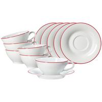 TEETASSEN MIT UNTERTASSEN Ostfriese Rot 100 ml 6er Set - Rot, Keramik (0.1L) - Ritzenhoff Breker