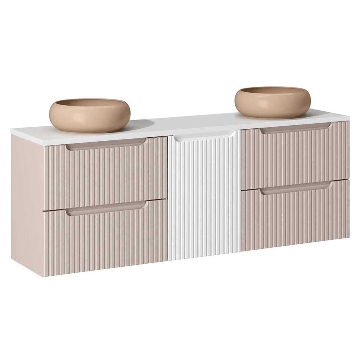 BADMÖBEL 160.4cm Riva 2er-Set Kaschmir - Kaschmir, Holzwerkstoff (160.4/59/40cm) - Petits-meubles