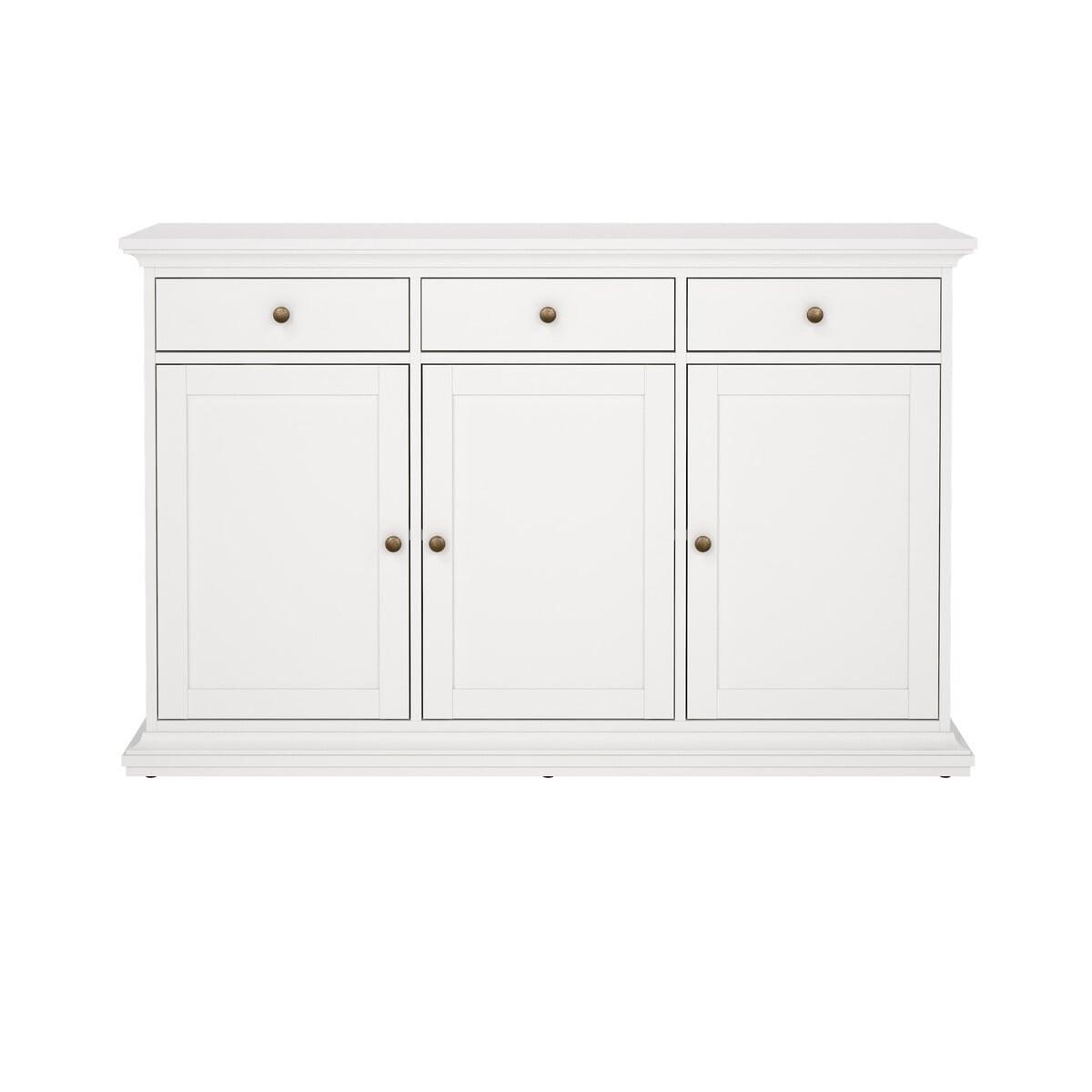 ANRICHTE mit 3 Türen und 3 Schubladen sofia 143,7/46,1/91,66 cm - Weiß, Holzwerkstoff (46.1/91.66/47cm) - Calicosy