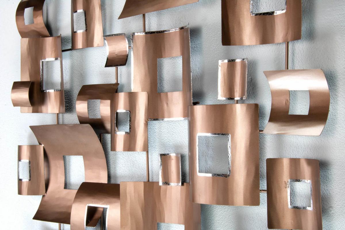 WANDDEKO Kupfer 100/100 cm - Kupferfarben, Metall (4.96/100/6cm) - KUNSTLOFT