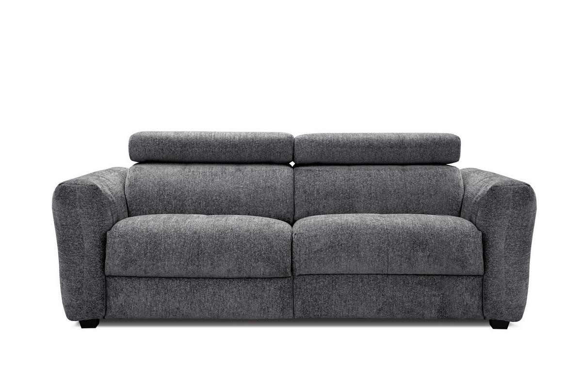 SOFA CALVERA 3-Sitzer mit 1 Relaxfunktion, graphitfarben - Graphitfarben, Holzwerkstoff/Textil (204/79/106cm) - Wozimo