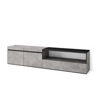 LOWBOARD, Zementgrau, 200/35/45cm - Hellgrau/Grau, Holzwerkstoff (200/45/35cm) - Skraut Home