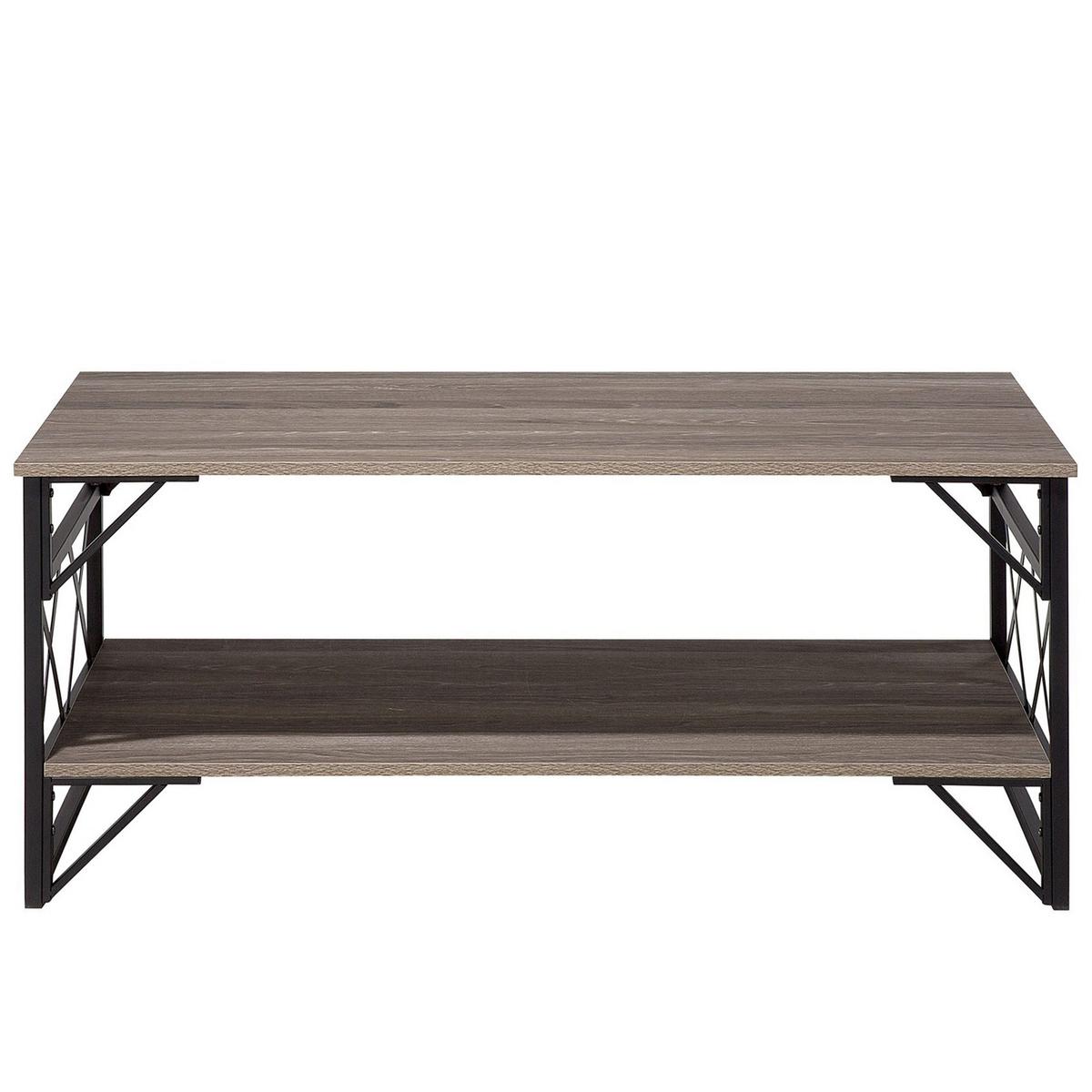 COUCHTISCH Holzoptik taupe rechteckig Bolton - Taupe/Schwarz, Holzwerkstoff (61/120/51cm) - Beliani